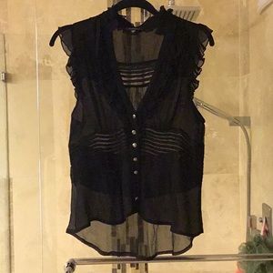 Bebe Médium sheer black blouse